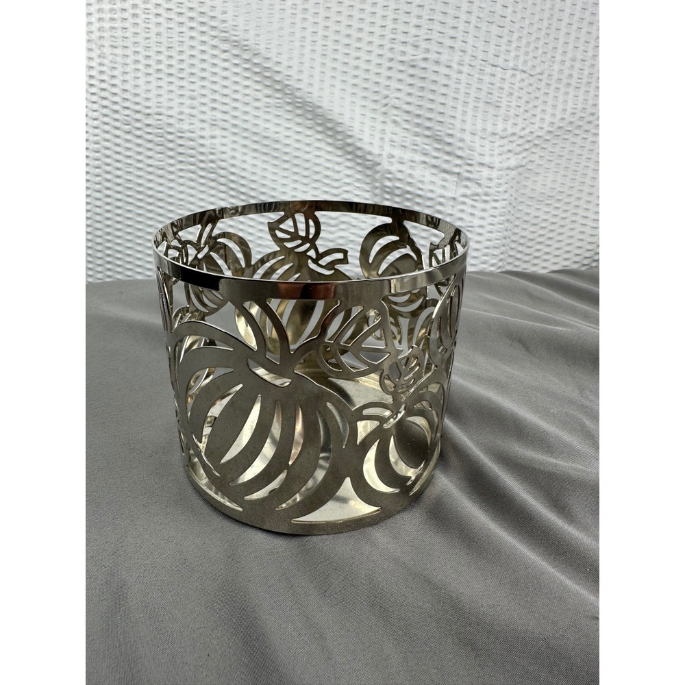 Slatkin & Co. Bath & Body Works Fall Pumpkin metal 3‎ wick candle holder